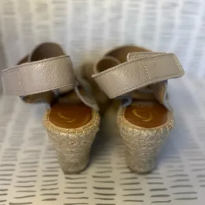 Kanna Spain Women 38 7.5 Taupe Pebbled Leather Espadrille Wedge Sandals‎ Boho thumbnail 4