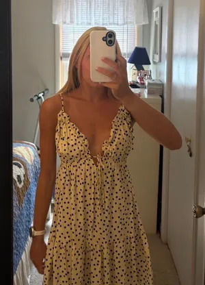 Target Off white and polka dot mini dress thumbnail 1