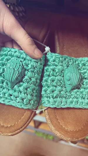Kurt Geiger turquoise slides  thumbnail 2