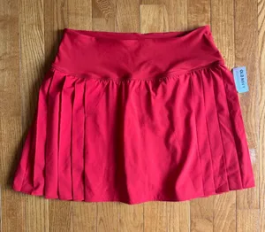 Old Navy Extra High-Waisted StretchTech Pleated Skort NWT Red Size Medium thumbnail 1