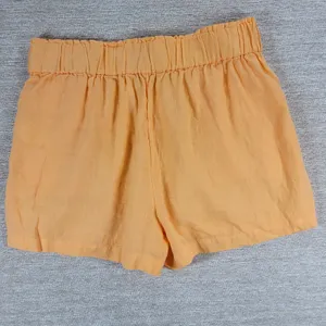 J.Crew Linen Shorts Size M Orange Paperbag Waist Elastic Pull On Pockets Summer thumbnail 7