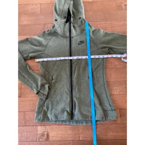 Nike Olive Green Hooded Zip Athletic Thumbholes Sleeves size XS thumbnail 12