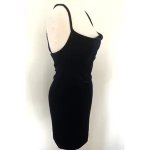Lulus Sultry Summoning Navy Blue Velvet Bodycon Dress Stretchy Lightweight Sz M thumbnail 9