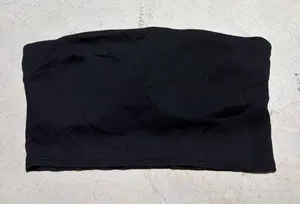 Aerie Black Ribbed swim Bandeau Top large thumbnail 1