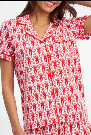 Roller Rabbit Watermelon Monkey Polo Pajama Set Medium New  thumbnail 4