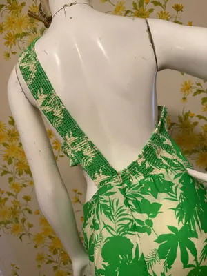 One sleeve backless jumpsuit size L Green Size L thumbnail 9