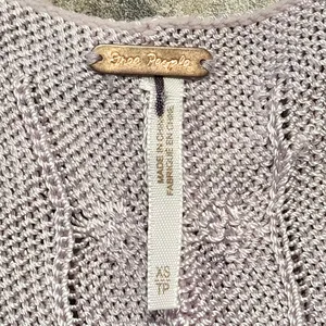 Free People Cropped Sweater Vest Y2K Cottage Preppy Academia Pastel Purple XS thumbnail 2
