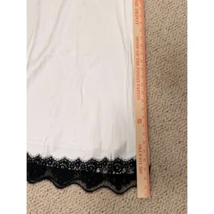 NWT White Satin Slip Maxi Skirt Black Lace Hem Y2K 90s‎ Indie Sleaze S A New Day thumbnail 6