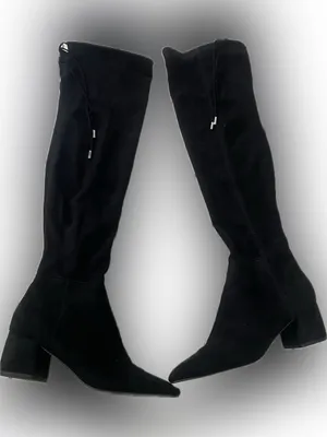 Steve Madden‎ Black Over-the-Knee Block Heel Boots thumbnail 3