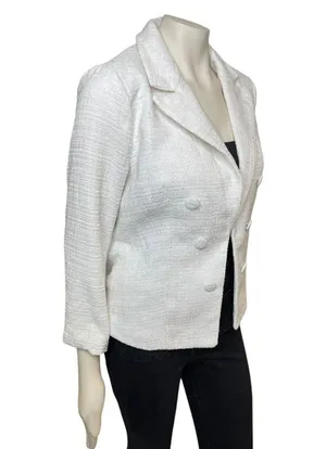 Lulu’s l White Tweed Open-Front Blazer Medium New with Tags thumbnail 8