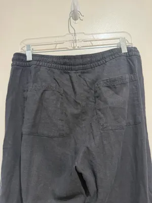 Old navy black High-Waisted Linen-Blend Super Wide-Leg Pants Size medium thumbnail 8