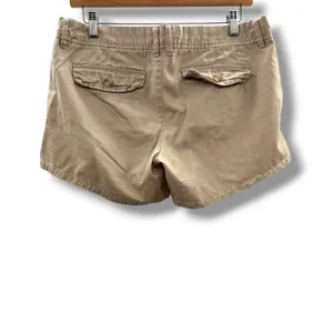 Y2K Abercrombie & Fitch Low Rise Shorts‎ Tan Moose Logo Casual Size 6 Old Money thumbnail 2