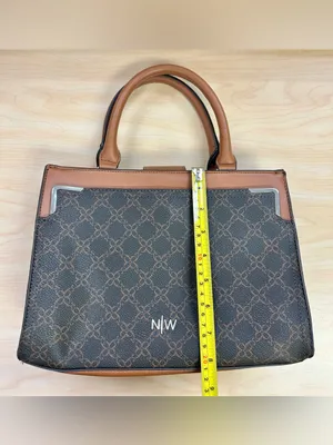 Nine West Black & Brown Signature Top-Handle Satchel thumbnail 3