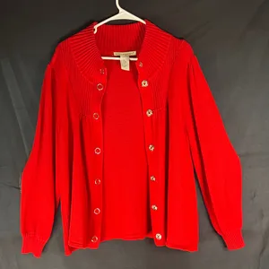 Requirements Vibrant Red Women's Cardigan Sweater thumbnail 1