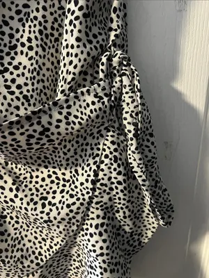 Black and White Spotted Cowl Mini Dress thumbnail 2