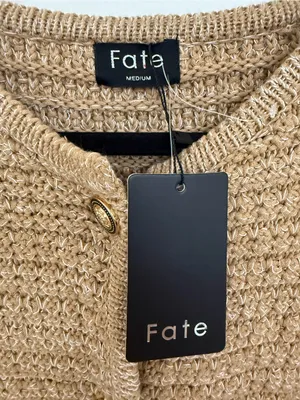 Fate Textured Knit Cardigan in Camel Women’s Size Medium NWT thumbnail 3