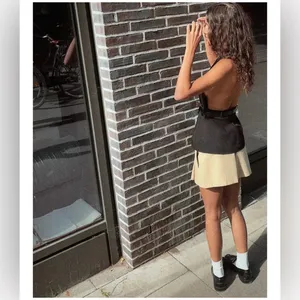 Zara‎ black belted halter top size L (runs small) thumbnail 2