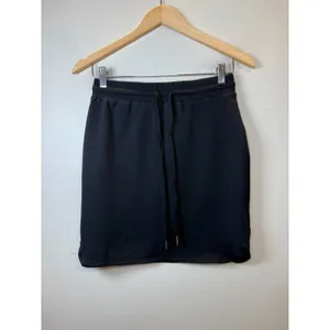 Daily Ritual Terry Cotton and Modal Drawstring Skirt Womens XS Black Mini Casual thumbnail 4