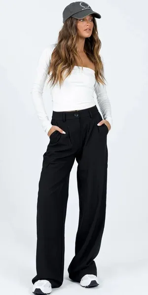 NWT Princess Polly Archer Pants Black thumbnail 2