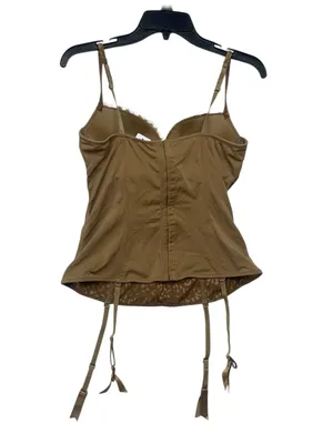 Intimissi size 36 C new Leopard Print Satin Bustier Camisole Garter Straps gold thumbnail 9