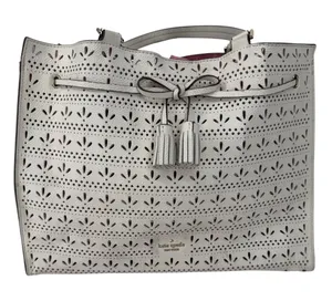 Kate Spade Leather Hayes Perf Tote Bag Bright White‎ / Bright Carnation Pink thumbnail 1