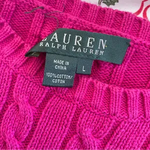 Ralph Lauren Vintage 90s Cable Knit Sweater in Pink thumbnail 2