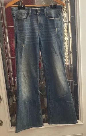 Banana Republic Womens Jeans Premium Denim Straight 28 x 29 Blue Distressed thumbnail 1