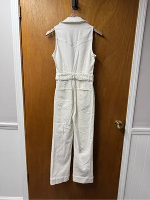 Show Me Your Mumu Jacksonville Cropped Jumpsuit Denim Pearly White Medium thumbnail 14