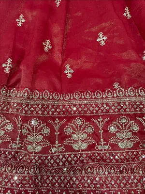 Indya Orange rust Embroidered Anarkali Dress with Gold Accents size S thumbnail 6