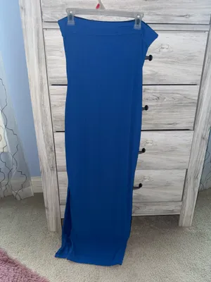 Pretty Garden Royal Blue Strapless Maxi Dress thumbnail 4