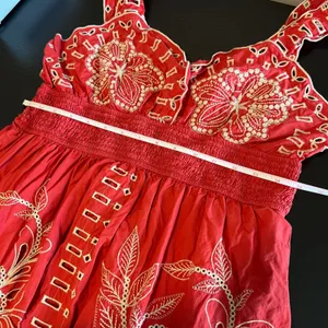 Rails Fawn Terracotta Embroidered Eyelet Midi Dress Red Orange Cotton Large thumbnail 12