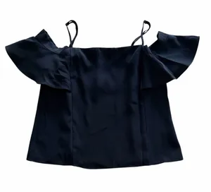 Sugarlips Off-Shoulder Flutter Strap Top Black thumbnail 1