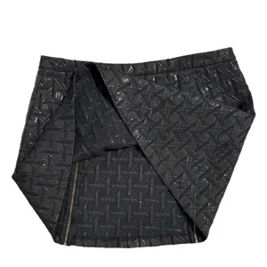 Xhilaration Black Double Brass Zip Front Cotton Metallic Blend Mini Skirt thumbnail 3