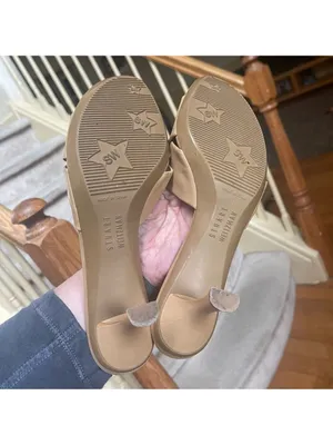 Stuart Weitzman Leather Mules Sandals open toe Beige Tan Sz 8 thumbnail 13