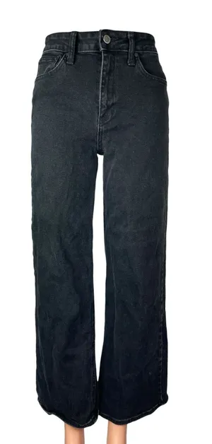 Just Black Denim Womens High Rise Straight Baggy Wide Leg Denim Jeans Pants 26 thumbnail 1