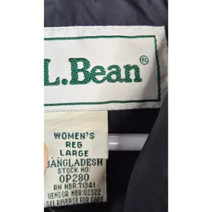 LL Bean Womens Large Goose Down Puffer Jacket Coat Vintage Silver Metallic Gray thumbnail 5