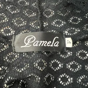 Pamela Black Crochet Lace Hooded Open Front Cardigan Geometric Knit OS thumbnail 5