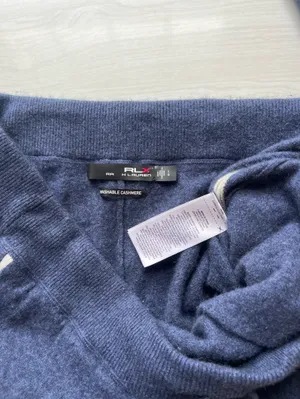 Ralph Lauren RLX Washable Cashmere Jogger Pants Blue with white accent Size L thumbnail 3