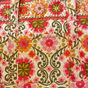 Floral Vera Bradley Tote Bag - Pink and Green thumbnail 2