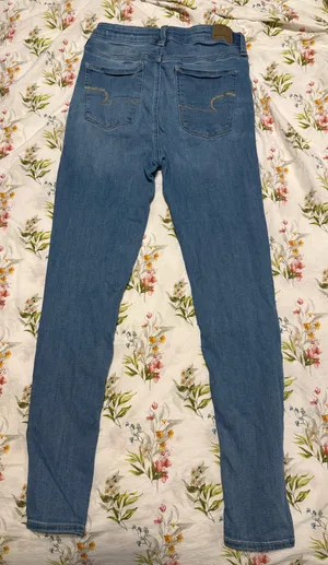 American Eagle Light Blue Super High Rise Jeggings Skinny thumbnail 2