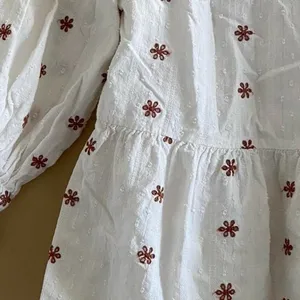 white cottage core floral embroidered blouse top thumbnail 5