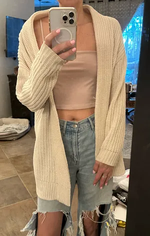 A new day cable cardigan size M worn twice- cream size medium thumbnail 5
