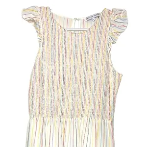 English Factory Smocked Flutter Cap Sleeve Stripes Dress thumbnail 4