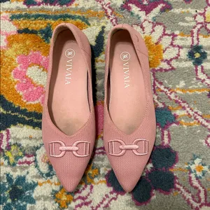 VIVAIA Pointed-Toe Flats Ena 2.0 Pink Embroidered Horsebit Size EU 37, US 6.5 thumbnail 4