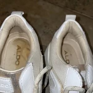 ALDO Gold White Vany Fashion Sneaker Shoes Womens 7.5 EU 38 Metallic Lace-up thumbnail 8