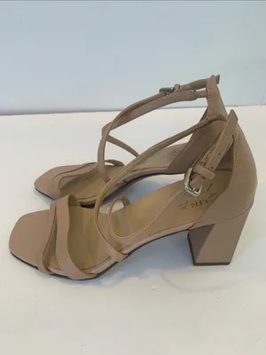 Naturalizer Tiff Ankle Strap Heels Tan Beige Leather Open Toe Sandal Size 8.5 thumbnail 6