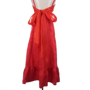 Lulus Major Perfection Red Jacquard Maxi Dress Bow Back Size XS Resort Vacation thumbnail 9
