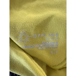 Offline by Aerie Real Me Leggings Size Small Yellow‎ 7/8 Smocked Waist Hi-Rise thumbnail 3