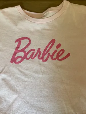 Barbie Pink Graphic Crop Tee Let’s Roll Car Logo T-Shirt Women’s Medium thumbnail 3