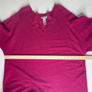 Catherines Pink Metallic Shimmer Knit Scoop Neck Sweater Size‎ 1X Stretch Comfy thumbnail 7